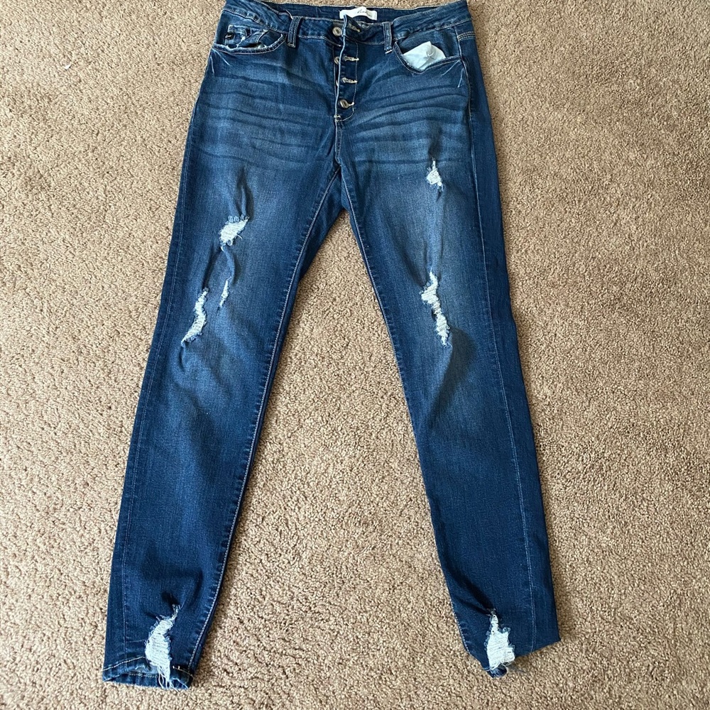 KanCan button fly skinny jeans